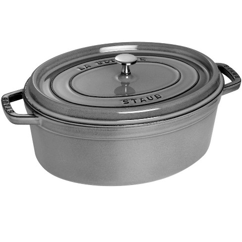 Staub Cast Iron 1-qt Oval Cocotte - Graphite Grey : Target