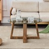 Round Coffee Tea Table,Modern End Table With Tempered Glass Tabletop And Wood Legs,Center Table For Living Room Bedroom-Cuddlewood - 3 of 4