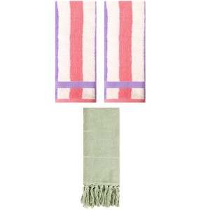 REGALWOVEN 3 Packs Cotton Absorbent Soft Decorative Bathroom Hand Towel for Kitchen - 1 of 4