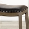 FURNIinspire Counter And Bar Stools Upholstered Bonded Leather Polyester Barstools Seat, Bar Chair Without Backrest, Gray, 17"*20.25"*26" - 3 of 4