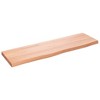 vidaXL Wall Shelf Light Brown 39.4 in.x11.8 in.x(0.8 in.-1.6 in.) Treated Solid Wood Oak - 2 of 4