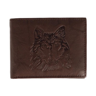 CTM Men's RFID Wolf Embossed Bifold Wallet
