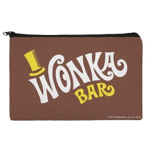 Willy Wonka And The Chocolate Factory Wonka Bar Logo Makeup Cosmetic Bag Organizer Pouch - 1 of 4