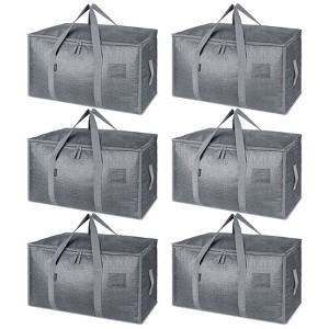 6-Pack Oversized Heavy Duty Moving Bags Clothes Storage Tote,Clear/Gray/Black-HOMLUX - 1 of 4