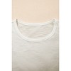 Amaryllis Women’s Ruffle Sleeve Contrast Trim Floral Embroidered Top Soft Knit Bodice T-Shirt- Medium ,White Pink - 4 of 4