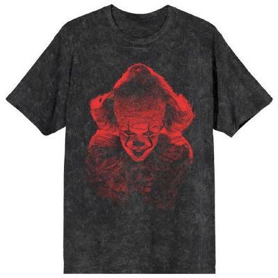 It Chapter 2 Pennywise Women's Black Mineral Wash Crew Neck Short Sleeve T-shirt