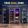 Newair 24" Dual Zone Wine and Beverage Refrigerator, 20 Bottle & 78 Can, Built-In Fridge with Lock, Tri-Color LED, Sapele Wood Shelves & Glass Racks - 4 of 4