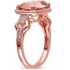 EVERLY JEWELRY |Rose Plated Sterling Silver 5.24 CT TGW Cubic Zirconia and Simulated Morganite Halo Ring - 2 of 4