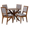 Baxton Studio Mana Modern Grey and Walnut Brown Wood 5-Piece Dining Set - 2 of 4