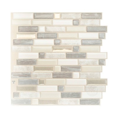 Beige and Gray Vinyl Peel and Stick Mosaic Tile