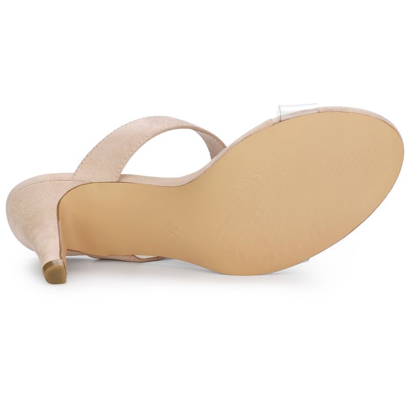 Allegra K Women's Clear Strap Stiletto Heel Slides Sandals, 5 of 7