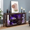 FURNIinspire Vintage Curio Display Cabinet, Glass Door Showcase with Adjustable Shelves Collections, for Home Office, Cherry, 15.75"*32.09"*59.06" - 2 of 4