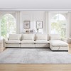 Oversized 157.5" Corduroy Cloud Modular L-Shaped Sectional Sofa with Big Deep Seat and Storage Ottoman, 5-Piece Free combination Sofa - 2 of 4