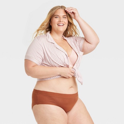 Women's Cotton Stretch Comfort Hipster Underwear - Auden™ Brown XXL