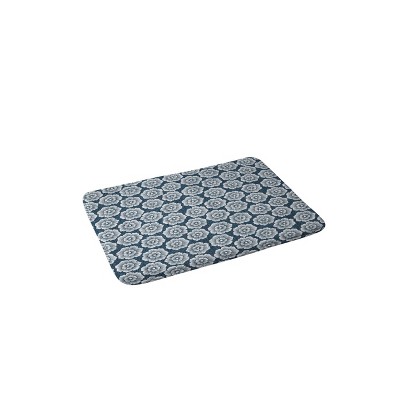 Schatzi Brown Lucy Floral Night Bath Mat Blue - Deny Designs