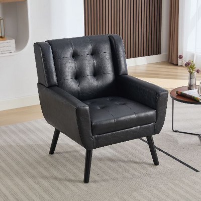 CAVINAS Modern Accent Chair, Upholstered Arm Chair, Living Room Chair Bedroom Chair Home Chair with Black Legs, Single Chair Sofa Chair