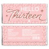 Big Dot of Happiness 13th Pink Rose Gold Birthday - Candy Bar Wrapper Happy Birthday Party Favors - Set of 24 - 2 of 4