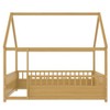PAGED Bed Frame Floor Wooden Bed Frame with House Roof Frame and Fence Guardrails, Box Spring Required - 4 of 4