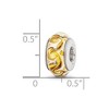 Black Bow Jewelry Yellow, Green, White Swirl Glass & Sterling Silver Bead Charm, 13mm - 4 of 4
