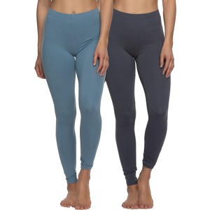 Felina Womens Velvety Super Soft Lightweight Leggings, 2-Pack Yoga Pants - 1 of 4