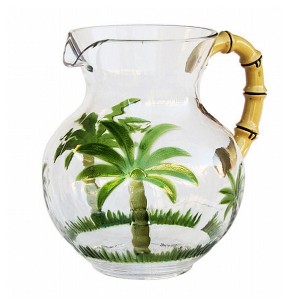 Gulches 3 Quarts Palm Tree Design Unbreakable Plastic Water Pitcher - BPA Free, with Lid & Spout, Ideal for Drinks & Juices - 1 of 4