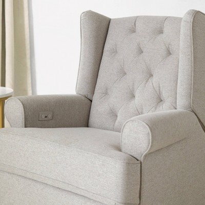 Harbour Performance Grey Eco-Weave Tufted Swivel Recliner