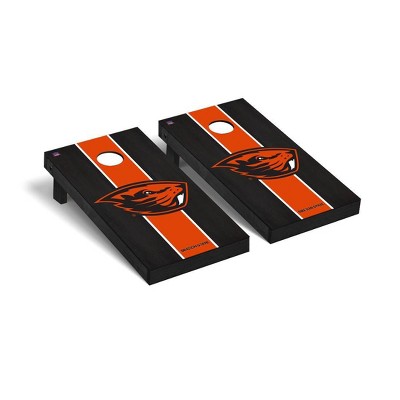 NCAA Oregon State Beavers Premium Cornhole Board Onyx Stained Stripe Version