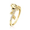 Ross-Simons 0.20 ct. t.w. White Topaz Koala Ring With Black Enamel in 18kt Gold Over Sterling - 3 of 4