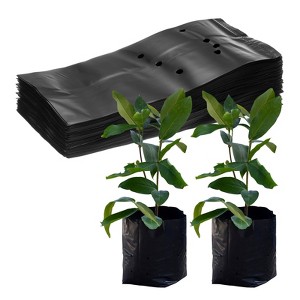 Unique Bargains Thicken Plastic Gardening Seed Plant Bags Nursery Growing Bags Black 100 Pcs - 1 of 4
