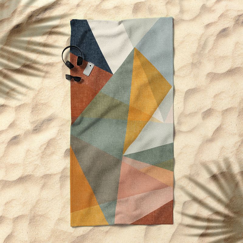 Little Arrow Design Co modern triangle mosaic multi Beach Towel - Deny Designs, 2 of 3