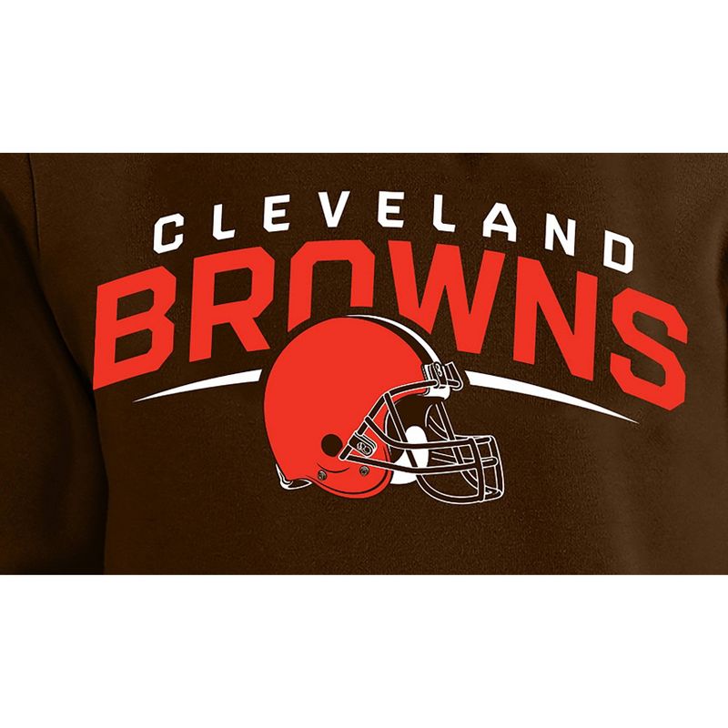 NFL Cleveland Browns Men's Big & Tall Long Sleeve Core Fleece Hooded Sweatshirt, 3 of 4