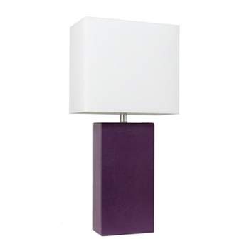 21" Monaco Avenue Modern Leather Table Lamp - Elegant Designs