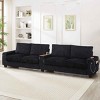 4-Seater Sofa Couch with Hidden Arm Storage, Sofa with USB Ports and Flip-Top Cup Holders, Corduroy Sofa with Plywood Frame-Cuddlewood - 2 of 4