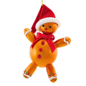 Italian Ornaments 5.5 Inch Plump Christmas Gingerbread Man Mgd Ornament Free-Blown Tree Ornaments - 1 of 3
