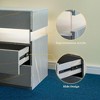 ChicFurnit Nightstand Three Drawer Storage Table with Acrylic Board for Bedroom and Living Room, Grey, 23.64"*17.93"*8.07" - 4 of 4
