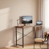 FONTOI Simple Computer Desk X-Frame Reinforcement Home Office Writing Table Modern Minimalist Study Desk for Bedroom, Brown, 42.91"*22.44"*2.28" - 4 of 4
