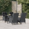vidaXL Patio Dining Set Outdoor Dining Set Table and Chair Set for Garden - Dark Gray 63" Table Length 4 Items - 2 of 4