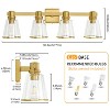 POWLIG 30-in 4-Light Gold Modern Dimmable Vanity Light with Cone Clear Glass Shade Suitable for Bathroom Living Room - 4 of 4