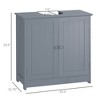 Gulches Gray Under Sink Bathroom Cabinet, U-Shaped Design, 23.5" L x 11.75" W x 23.5" H - 3 of 4
