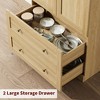 Garvee Tall Storage Cabinet, Farmhouse Large Wood Arched Kitchen Pantry, Bookcase with Doors & 2 Drawers for Dining, Office, Living Room, 72" - 4 of 4