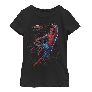 Girl's Marvel Spider-Man: Far From Home Web Shatter T-Shirt - 1 of 3