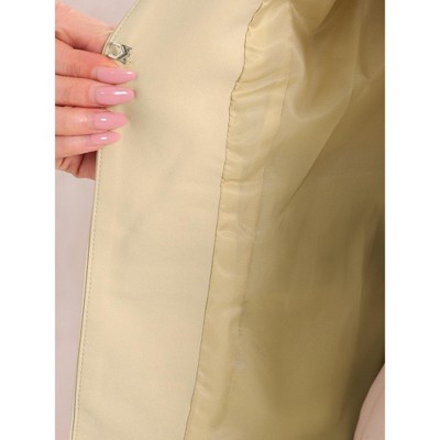 Allegra K Women's 3/4 Sleeve Zipper Pockets Collarless Blazer Apricot Medium — фото 5