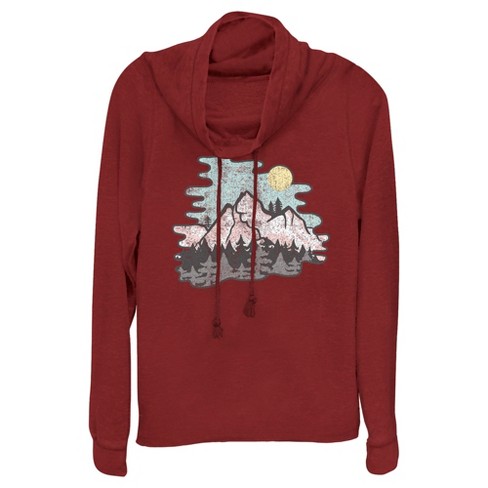 Junior's Lost Gods Moonlight Mountains Cowl Neck Sweatshirt - image 1 of 3