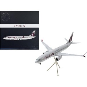 Boeing 737 MAX 8 Commercial Aircraft Gray & White w/Tail Graphics "Gemini 200" Series 1/200 Diecast Model Airplane by GeminiJets - 1 of 3