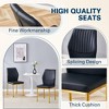 PAGED Luxury Dining Chairs Set of 6 Vertical Stripe Back Dining Room Chairs with Metal Legs for Dining Room, Kitchen - 3 of 4