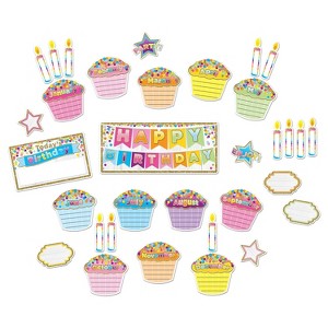 Ashley Productions Smart Poly Birthday Confetti Design Mini Bulletin Board Set 33 Piece Set - 1 of 1