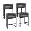 Vatros Upholstered Counter Stool with Metal Frame - 3 of 4