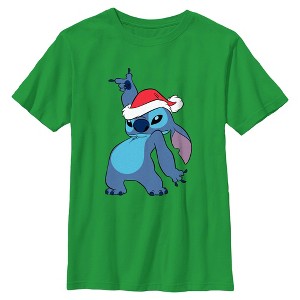 Boys Lilo & Stitch Cool Dancing Christmas Hat Stitch T Shirt - 1 of 4