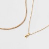 14K Gold Dipped Cubic Zirconia Initial Necklace Set 2pc - A New Day™ Gold - 3 of 3