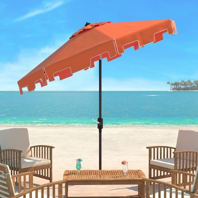 Zimmerman 9 Ft Orange and White Polyester Market Umbrella